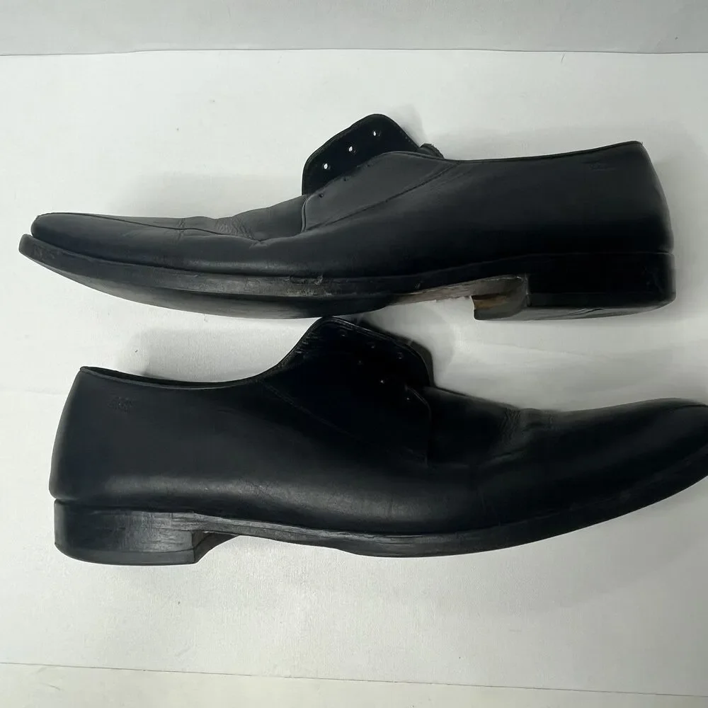 Hugo Boss  Black Leather  Derby Dress Shoes Mens Size 13 PLS READ